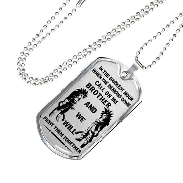 Personalized Men's Gift Ideas For Brother, Friends Dog Tag Pendant Necklace Dragon Ball - Son Goku SS4 and Vegeta
